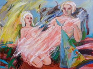25 Ptaszek - akryl/płótno,70x100cm