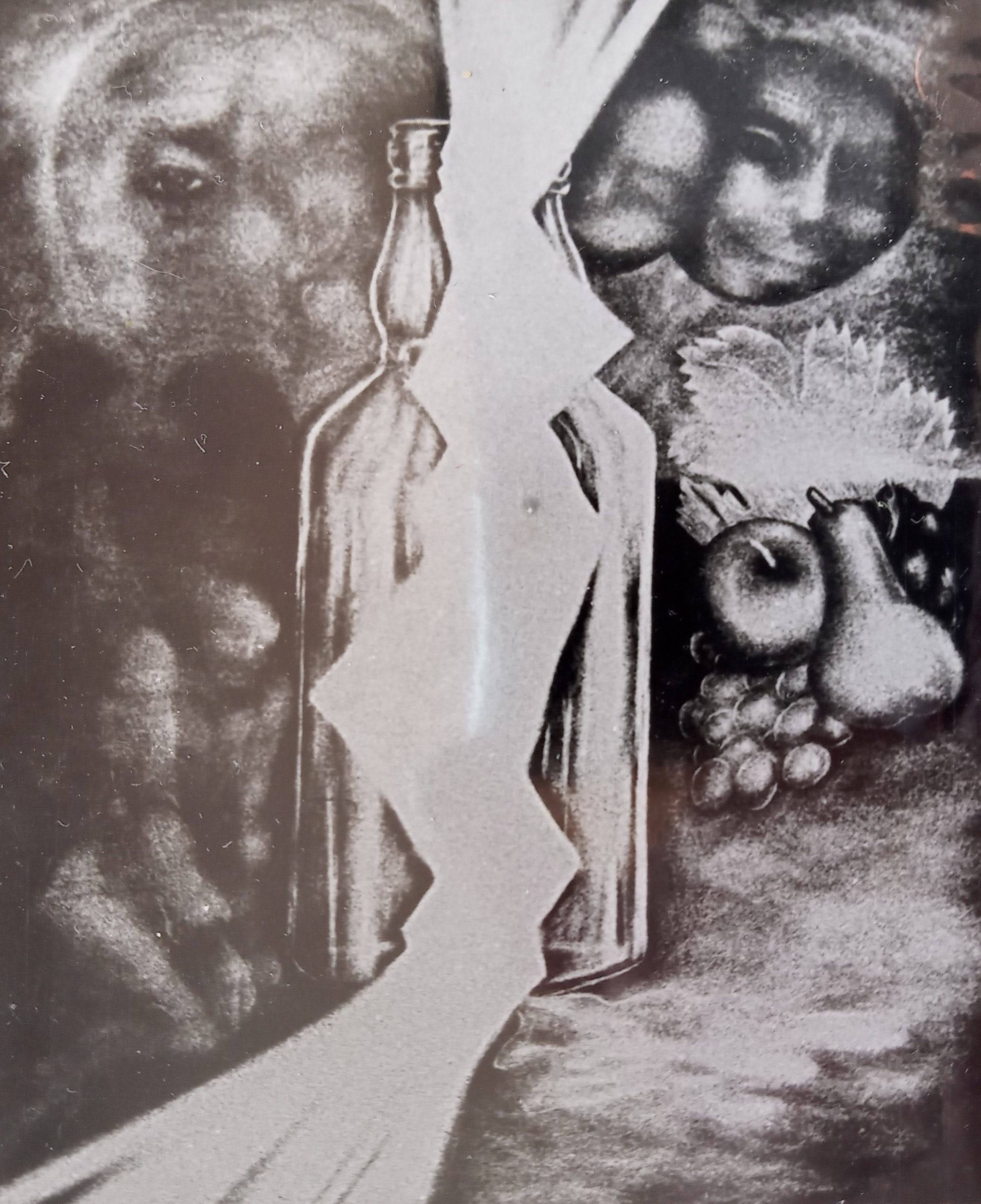 09 Butelka - offset farba drukarska, 32x40cm