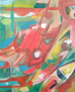 21 Bez tytułu - akryl/płótno, czerwona,60x50