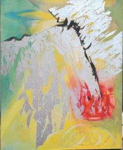 23 Bez tytułu - srebro-akryl/płótno, 50x40cm
