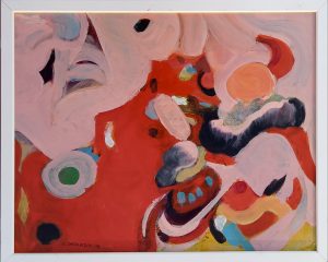 27 Czerwona abstrakcja, akryl/płótno, cm60x81cm,