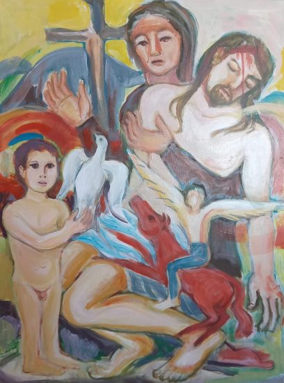 9.Pieta-akryl/płótno, 80x60cm